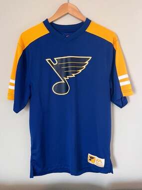 Majestic NHL St. Louis Blues, Blue Mesh Jersey Size Medium